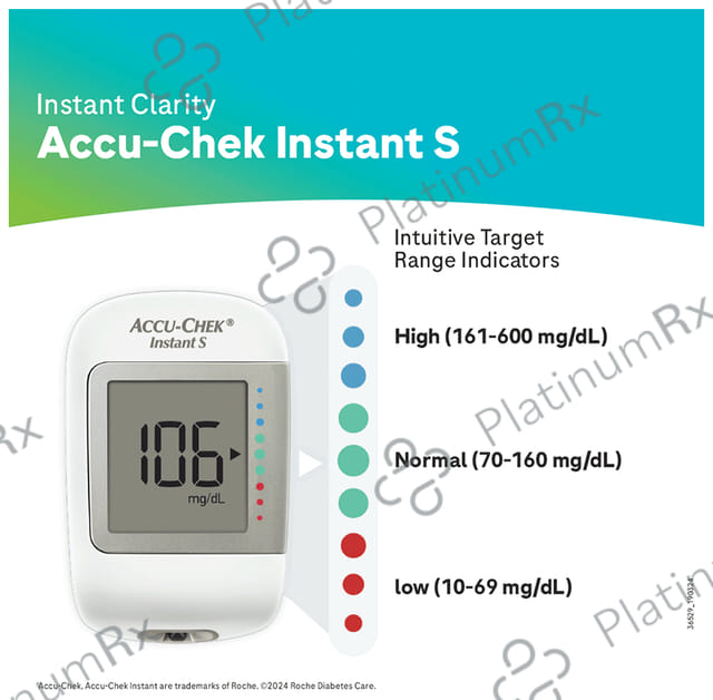 Accu Chek Instant S Blood Glucometer (10 Free Test Strips) 1s