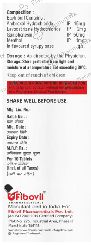 Offikuf AL Syrup Sugar Free 100ml