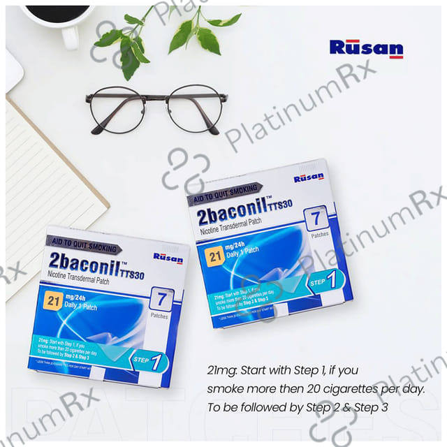2baconil TTS30 21mg Step 1 Nicotine Transdermal Patch 7s