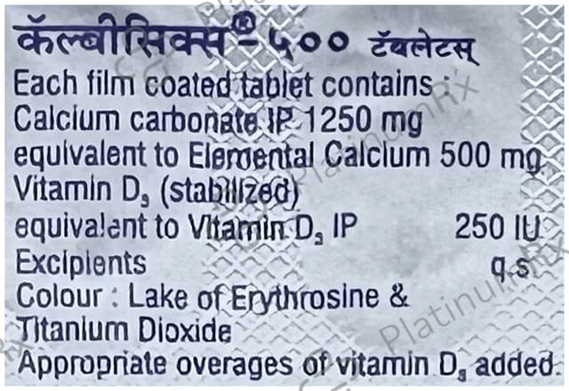 Calbisix 500mg/250IU Tablet 10s
