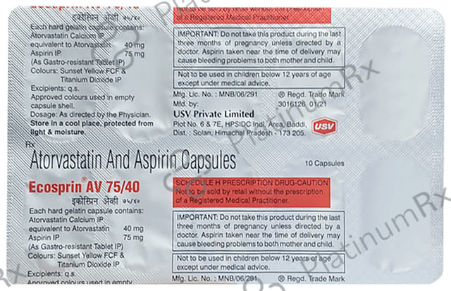 Ecosprin AV 75/40mg Capsule 10s
