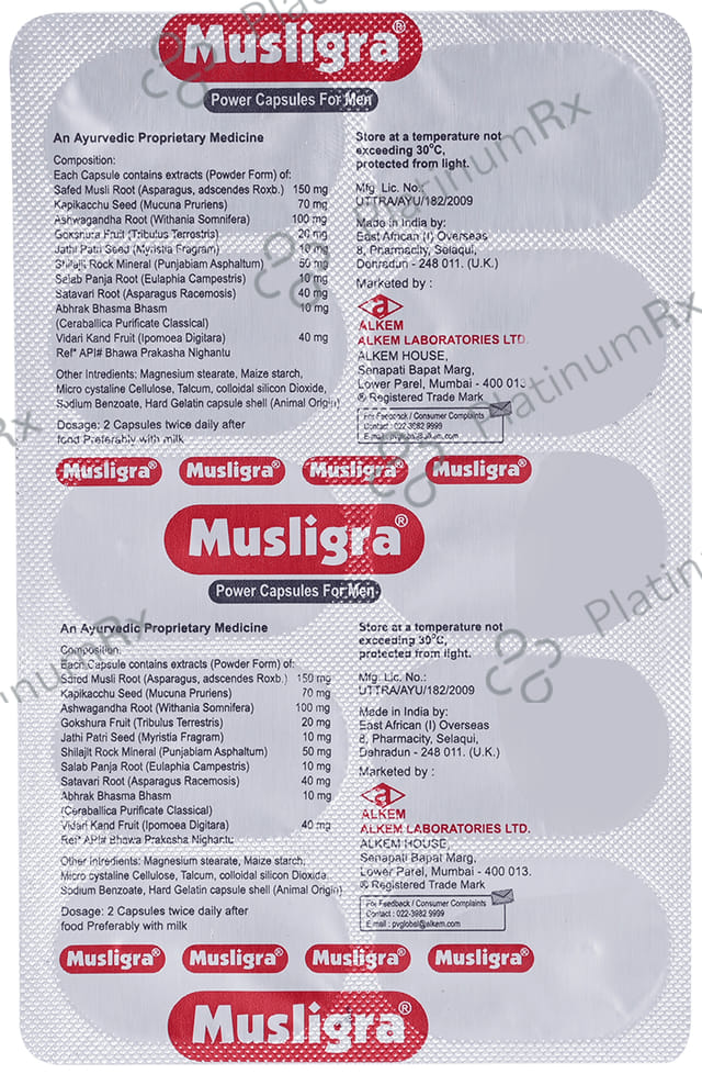 Musligra Capsule for Stamina Booster in Men