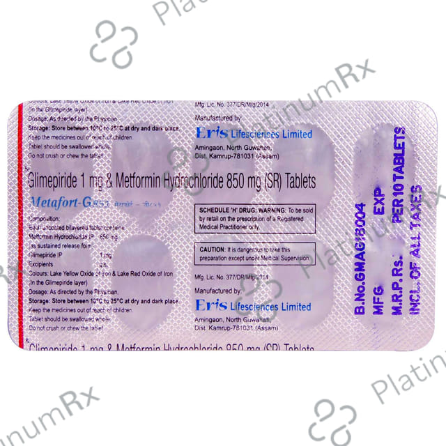 Metafort G 851 1/850mg Tablet 10s