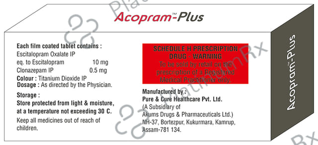Acopram Plus 0.5//10mg Tablet 10s