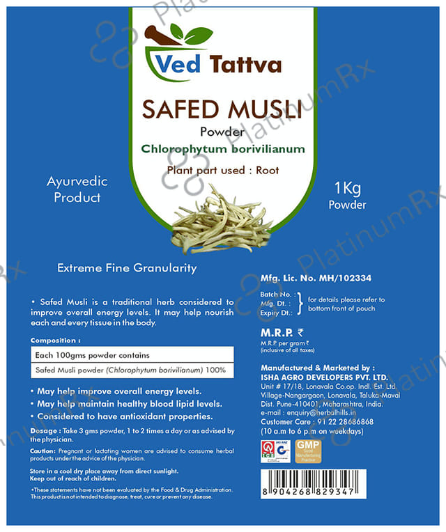 Ved Tattva Safed Musli Chlorophytum borivilianum Powder