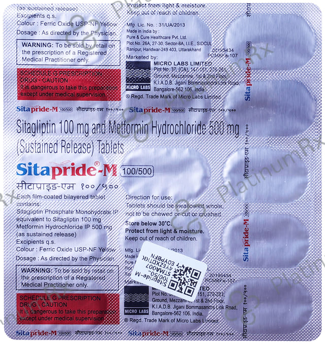 Sitapride M 100/500mg Tablet PR 15s