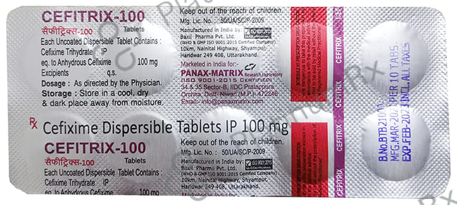 Cefitrix 100mg Tablet DT 10s