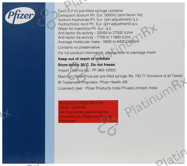 Fragmin 5000IU Injection 1s