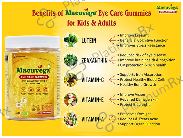 Macuvega Eye Care Gummies (30 Each) Mango 1 Bottle