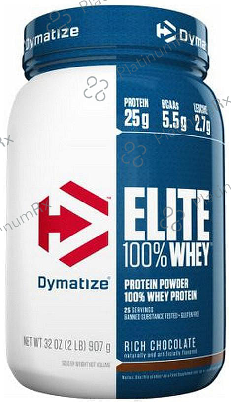 Dymatize Nutrition Elite 100% Whey Protein - With BCAAs & Leucine - For Muscle Recovery - Powder Rich Chocolate 2 lb