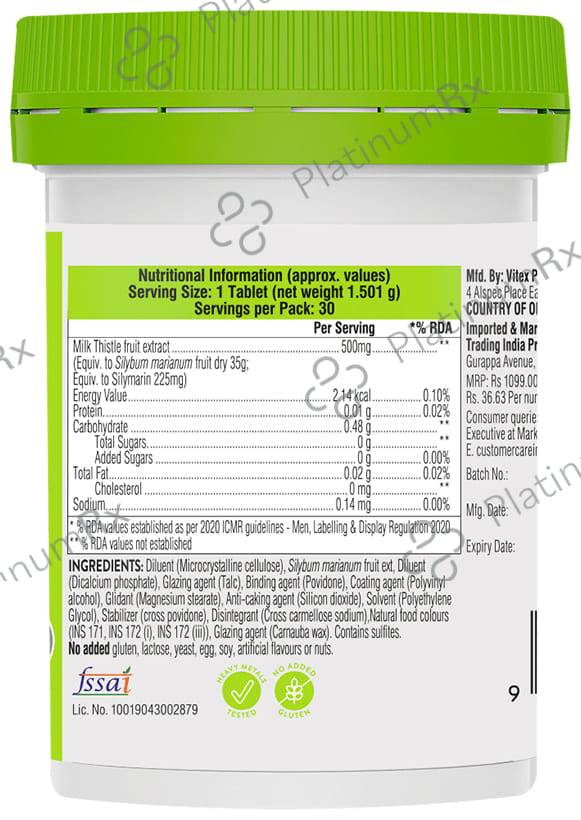Swisse Ultiboost High Strength Milk Thistle 500mg Tablet for Liver & Stomach Care