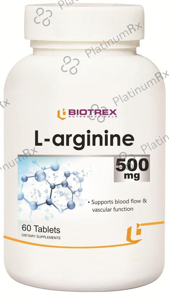 Biotrex L-Arginine 500mg for Blood Flow & Vascular Function - Tablet