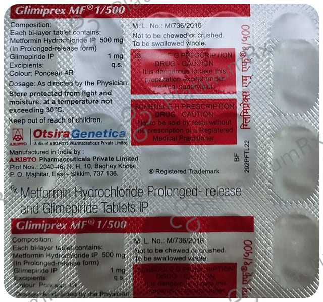 Glimiprex MF 1/500mg Tablet PR 15s