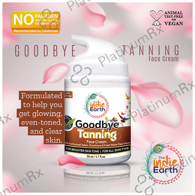 The Indie Earth Goodbye Tanning SPF 50 Face Cream 50ml