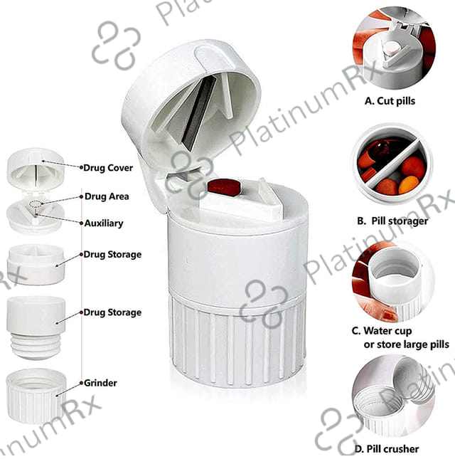 Healthcave Tablet Cutter 4 in 1 (Double Storage)