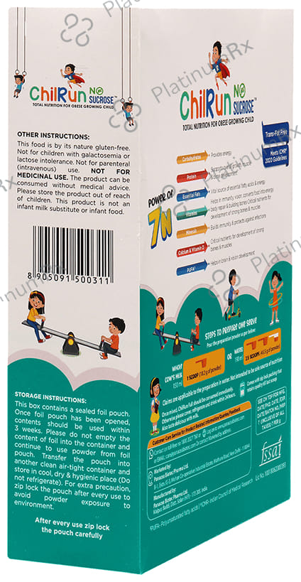 Chilrun No Sucrose 2+ Health and Nutrition Drink For Children’s Growth and Development Vanilla 200 gm