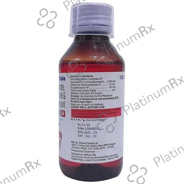 Asthalin AX JR15/50/0.5mg Expectorant 100ml