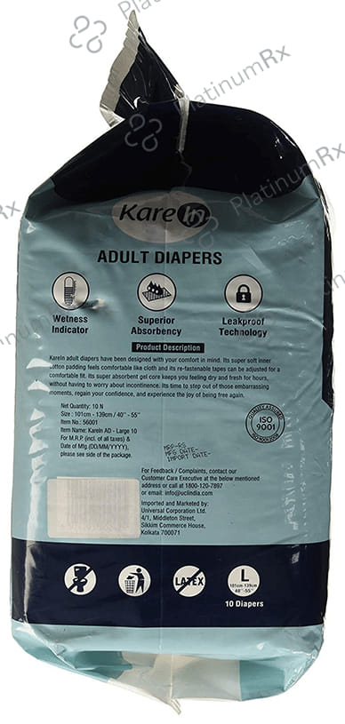 Kare In Unisex Adult Diaper Large 10s