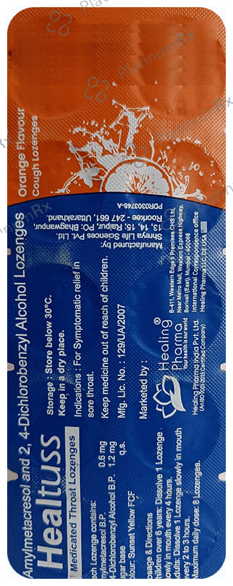 Healtuss Orange Lozenges 10s