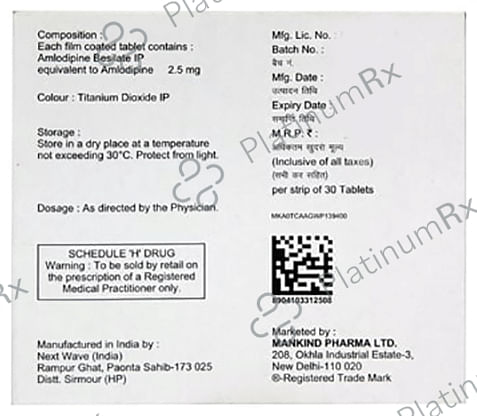 Amlokind 2.5mg Tablet 30s