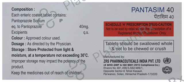 Pantasim 40mg Tablet 10s