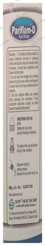 Pariflam D Eye Drop BAK Free 5ml