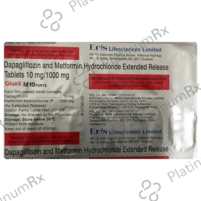 Gluxit M 10 Forte 10/1000mg Tablet ER 10s