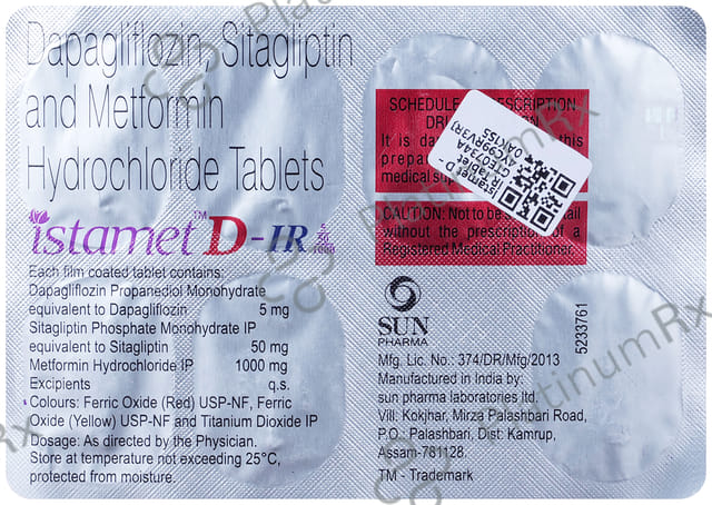Istamet D IR 5/1000/50mg Tablet IR 7s