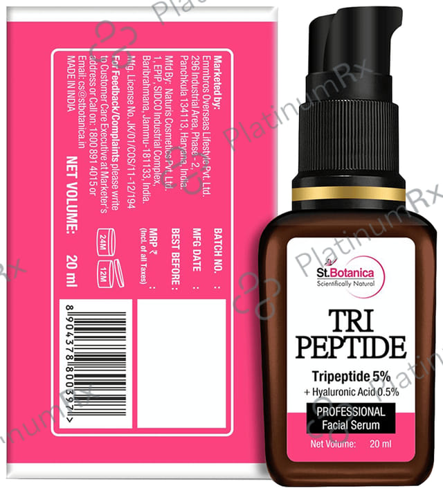 St.Botanica Tri Peptide 5% + Hyaluronic Acid 0.5% Professional Facial Serum