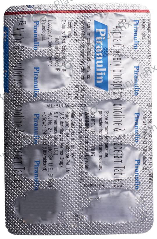 Piranulin 250/800mg Tablet 10s