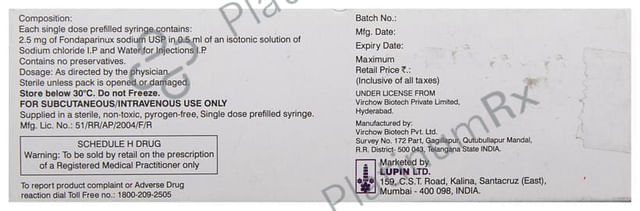 Fondaflo 2.5mg Injection 1s