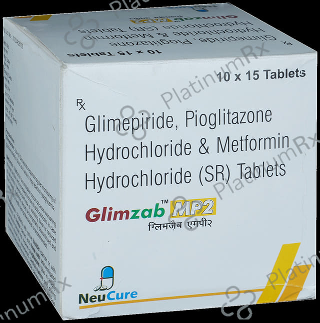 Glimzab MP 2mg/500mg/15mg Tablet