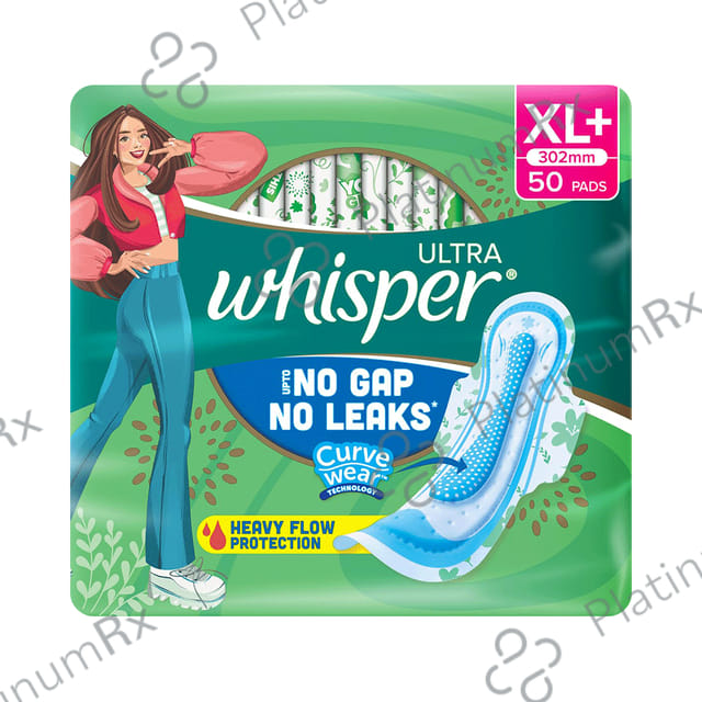 Whisper Ultra Clean Hygiene Comfort Sanitary Pads - Size XL+ 50 pads