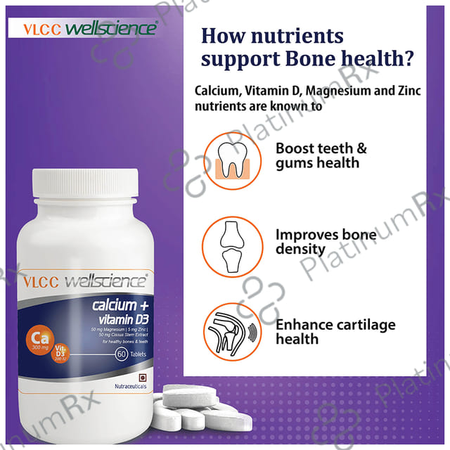 VLCC Wellscience Calcium + Vitamin D3 Tablet 60s