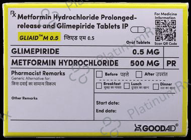 Gliaid M 0.5/500mg Tablet PR 10s