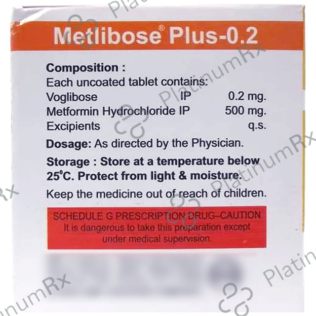 Metlibose Plus 0.2/500mg Tablet SR 10s