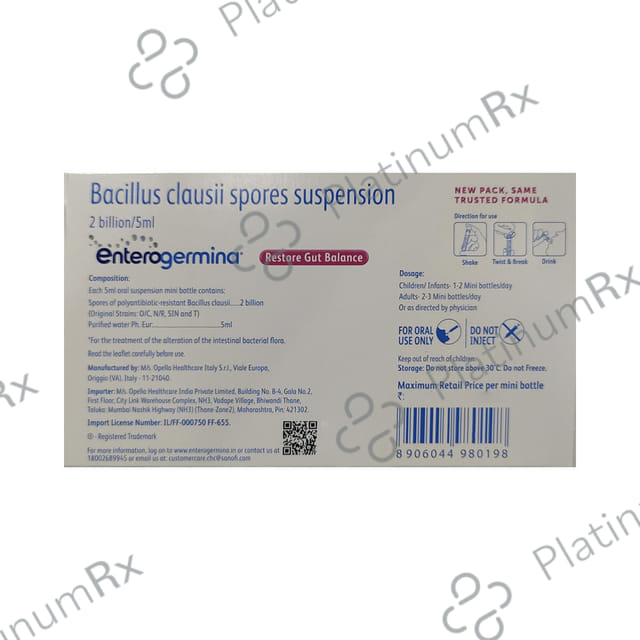 Enterogermina Probiotic Supplement Oral Suspension 10X5ml