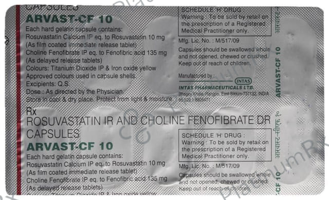 Arvast CF 135/10mg Capsule DR 10s