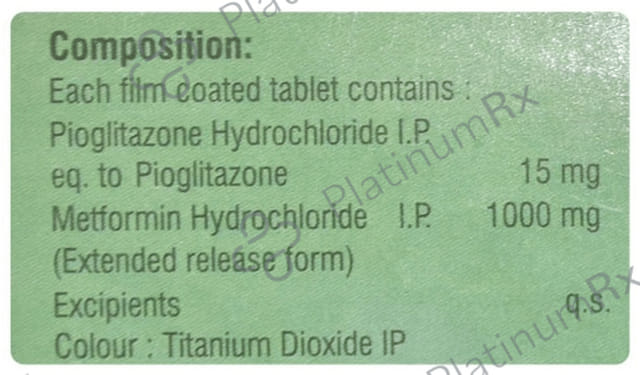 Mysensi M Forte 15mg/1000mg Tablet ER