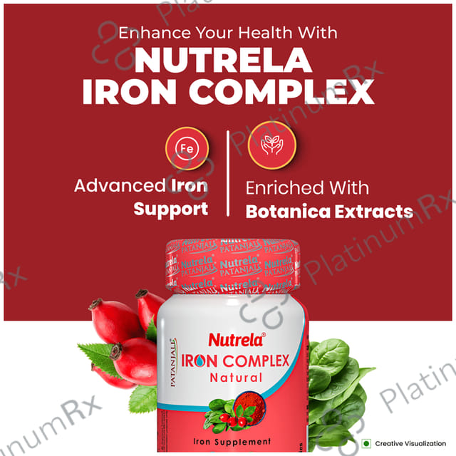 Patanjali Nutrela Natural Iron Complex for Anaemia, Weakness & RBC Formation - Capsule