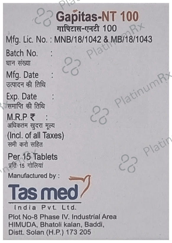 Gapitas NT 100/10mg Tablet 15s