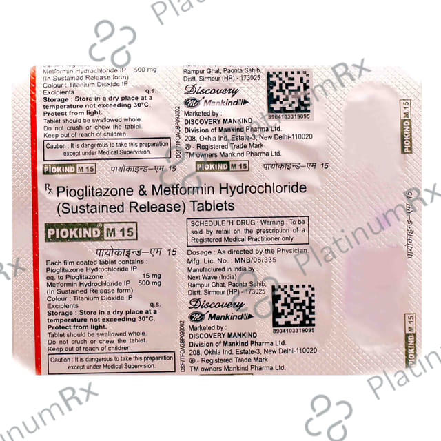 Piokind-M 30mg/500mg Tablet