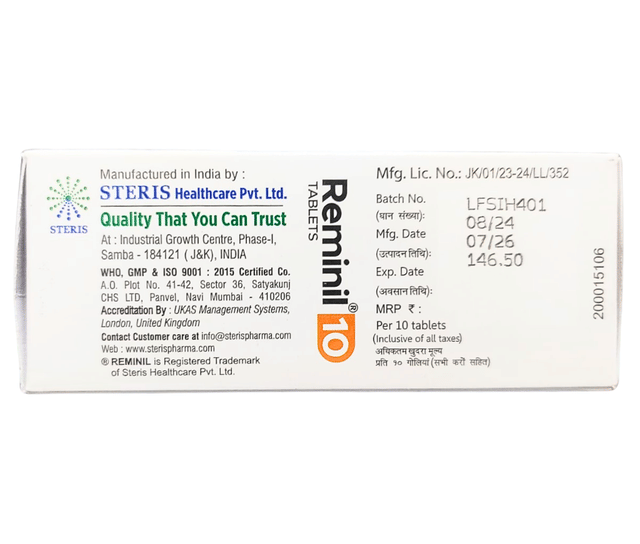 Reminil 10mg Tablet 10s