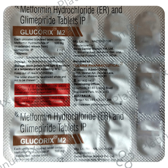 Glucorix M 2/500mg Tablet ER 15s