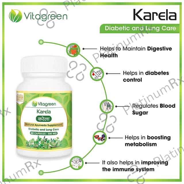 Vitagreen Karela 500mg Capsule