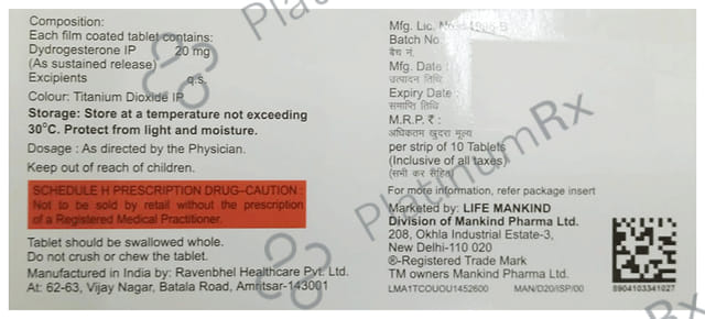 Dydroboon 20mg SR Tablet 10s