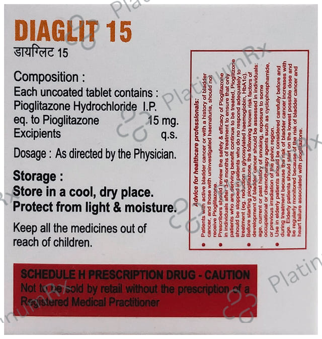 Diaglit 15mg Tablet 15s