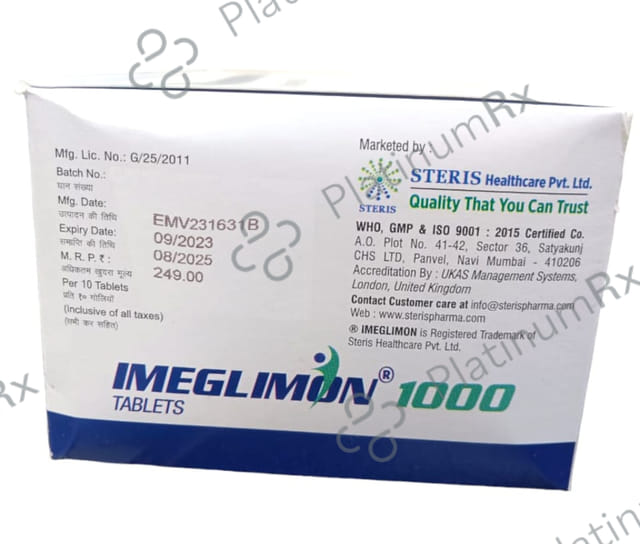 Imeglimon 1000mg Tablet 10s