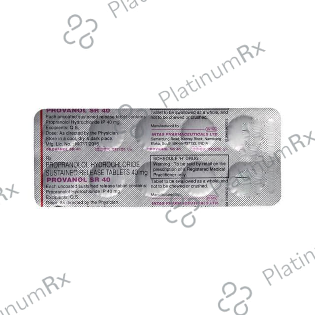 Provanol 40mg Tablet 10s