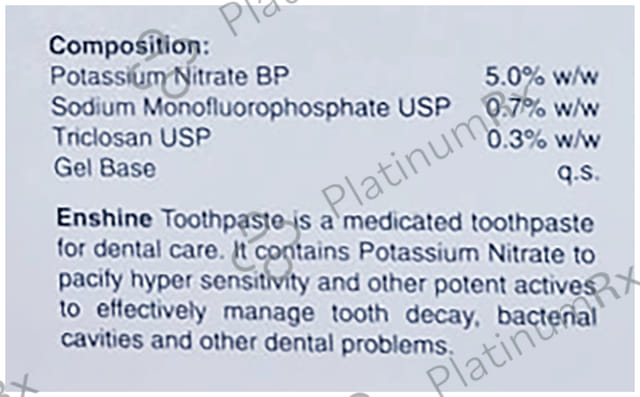 Enshine Toothpaste For Dental Care With Cooling Crystals 50gm